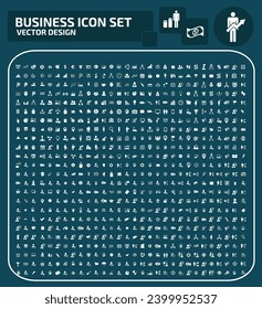 Conjunto de iconos de vectores empresariales y financieros