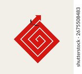 Business find solution and solve the maze vector concept. Symbol of success, challenge. Minimal design eps10 illustration
