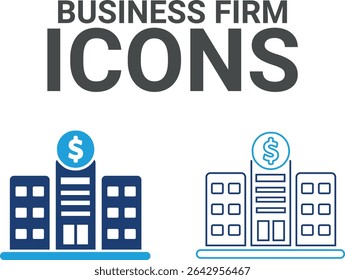 Business firm icons, Line art  Vector illustration in a thin line modern style of inspection-related icons: documentation, auditor, Audit icon set. Accounting line icons collection.