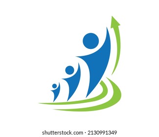 Business and Fitness human success marketing logo Template.