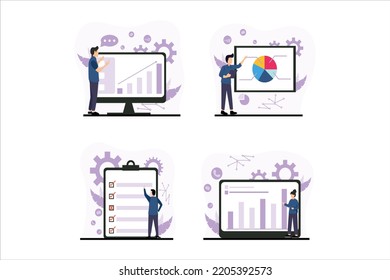 Ilustración de diseño de paquete plano empresarial