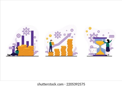 Ilustración de diseño de paquete plano empresarial