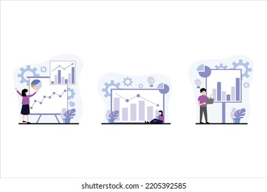 Ilustración de diseño de paquete plano empresarial