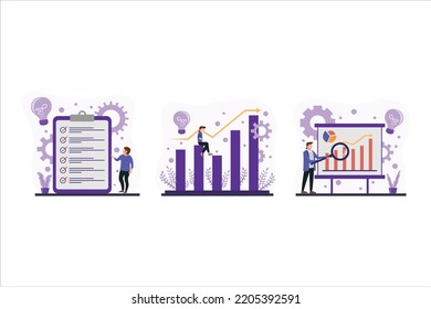Ilustración de diseño de paquete plano empresarial