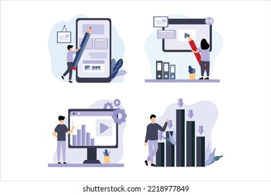 Business Flat Bundle Design Illustration