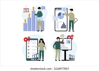 Ilustración de diseño de paquete plano empresarial