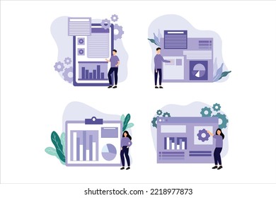 Ilustración de diseño de paquete plano empresarial