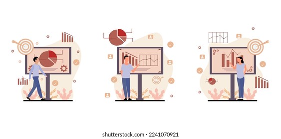 Design-Illustration für Business Flat-Pakete
