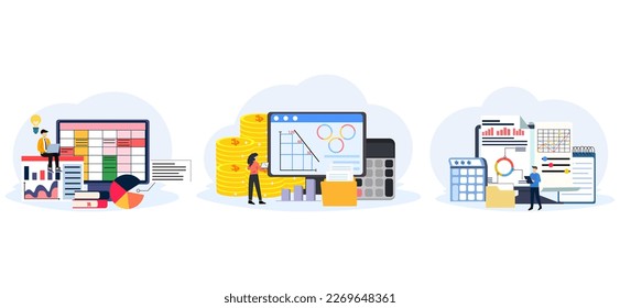 Business Flat Bundle Design Illustration