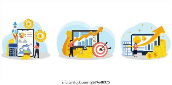 Business Flat Bundle Design Illustration
