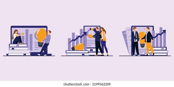 Business Flat Bundle with People Illustration