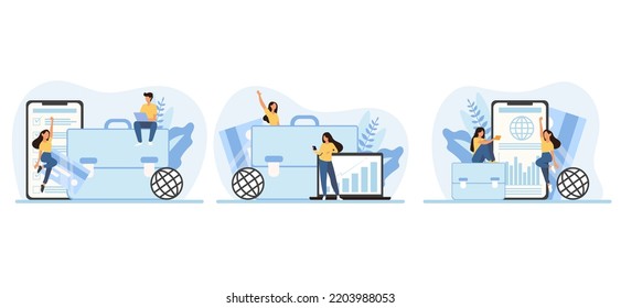 Business Flat Bundle with People Illustration