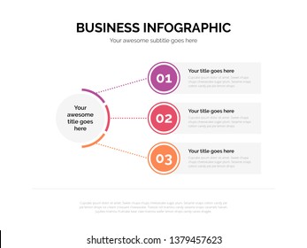 Business flat circle choice infographic template with three choice included