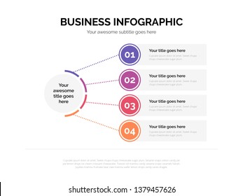 Business flat circle choice infographic template with four choice included