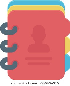 Business flat design icon address book