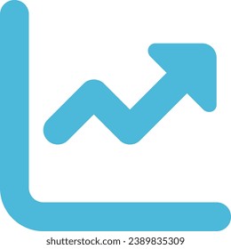 Business flat design icon chart line up