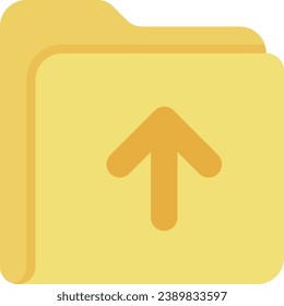 Business flat design icon folder arrow up