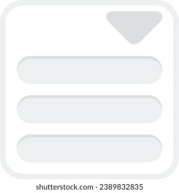 Business flat design icon list dropdown