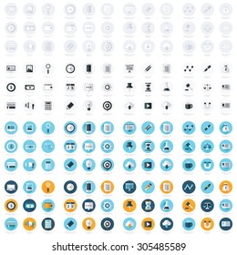 business flat design icons Set 4 Styles. Big Pack