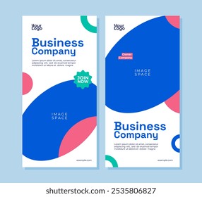 Business flat design vertical banner template