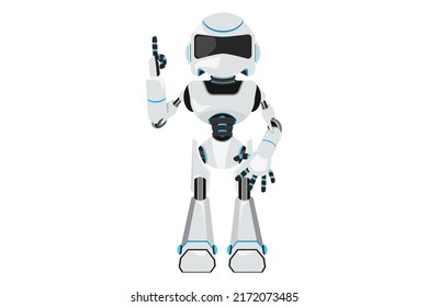 Business Flat Drawing Robot Pointing Finger Stock Vector (royalty Free 