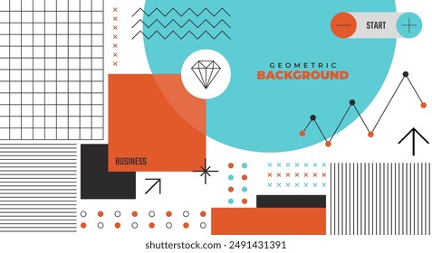 Vector de fondo geométrico plano de negocios