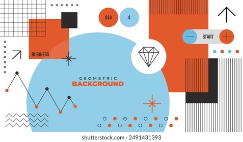 Vector de fondo geométrico plano de negocios