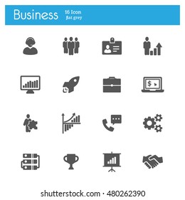 Business flat gray icons