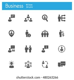 Business flat gray icons