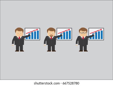 business flat icon cartoon