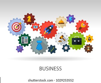 Business flat icon concept. Vector illustration. Element template for design.