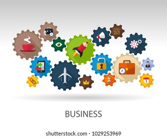 Business flat icon concept. Vector illustration. Element template for design.