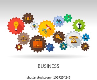 Business flat icon concept. Vector illustration. Element template for design.