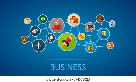 Business flat icon concept. Vector illustration. Element template for design.