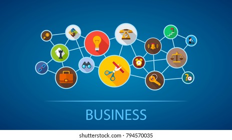 Business flat icon concept. Vector illustration. Element template for design.