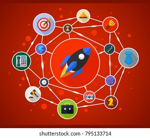 Business flat icon concept. Vector illustration. Element template for design.