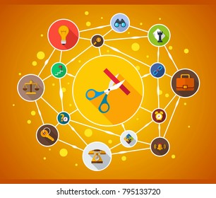 Business flat icon concept. Vector illustration. Element template for design.