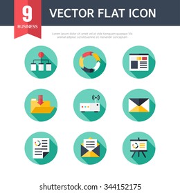 business flat icon set
