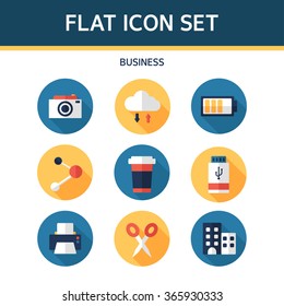 business flat icon set