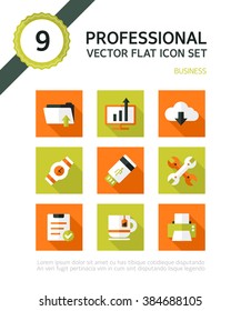 business flat icon set