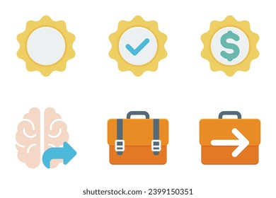 business flat icon set bundle 03