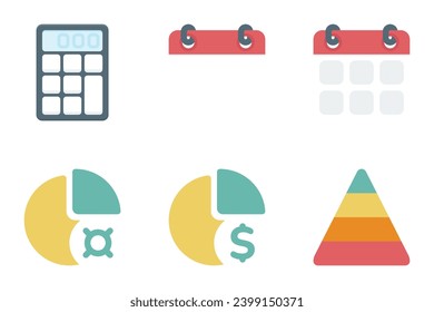 business flat icon set bundle 06
