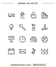 Business flat icon set. Collection of high quality outline symbols for web design, mobile app. Business vector thin line icons or logos.