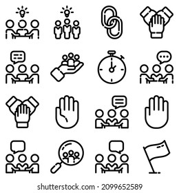 Business Flat Icon Set Isolated On White Background