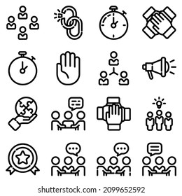 Business Flat Icon Set Isolated On White Background