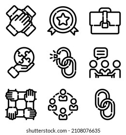 Business Flat Icon Set Isolated On White Background