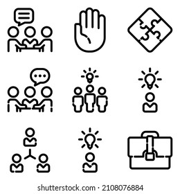 Business Flat Icon Set Isolated On White Background