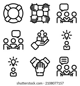 Business Flat Icon Set Isolated On White Background
