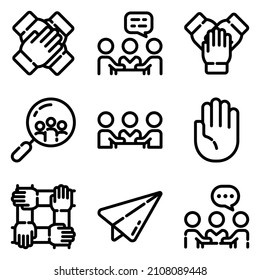 Conjunto De Iconos Planos De Negocios Aislados En Fondo Blanco
