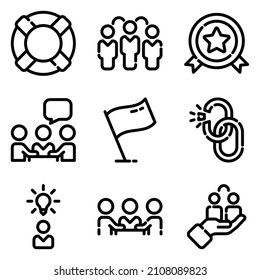 Conjunto De Iconos Planos De Negocios Aislados En Fondo Blanco